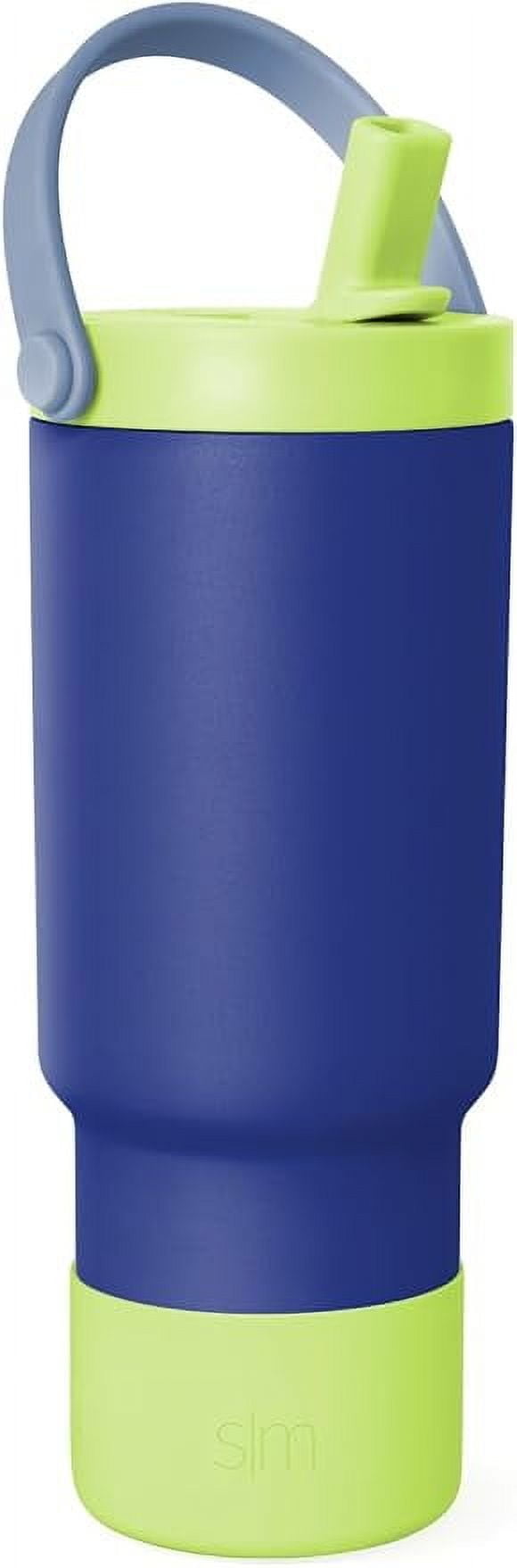 Simple Modern 24 fl oz Insulated Stainless Steel Trek Pivot Tumbler with Straw Lid and Top Handle|Seaside Blue - E9IO
