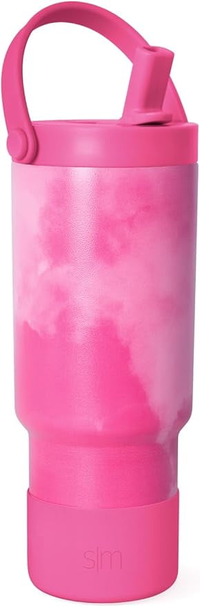 Simple Modern 24 fl oz Insulated Stainless Steel Trek Pivot Tumbler with Straw Lid and Top Handle|Seaside Blue - E9IO