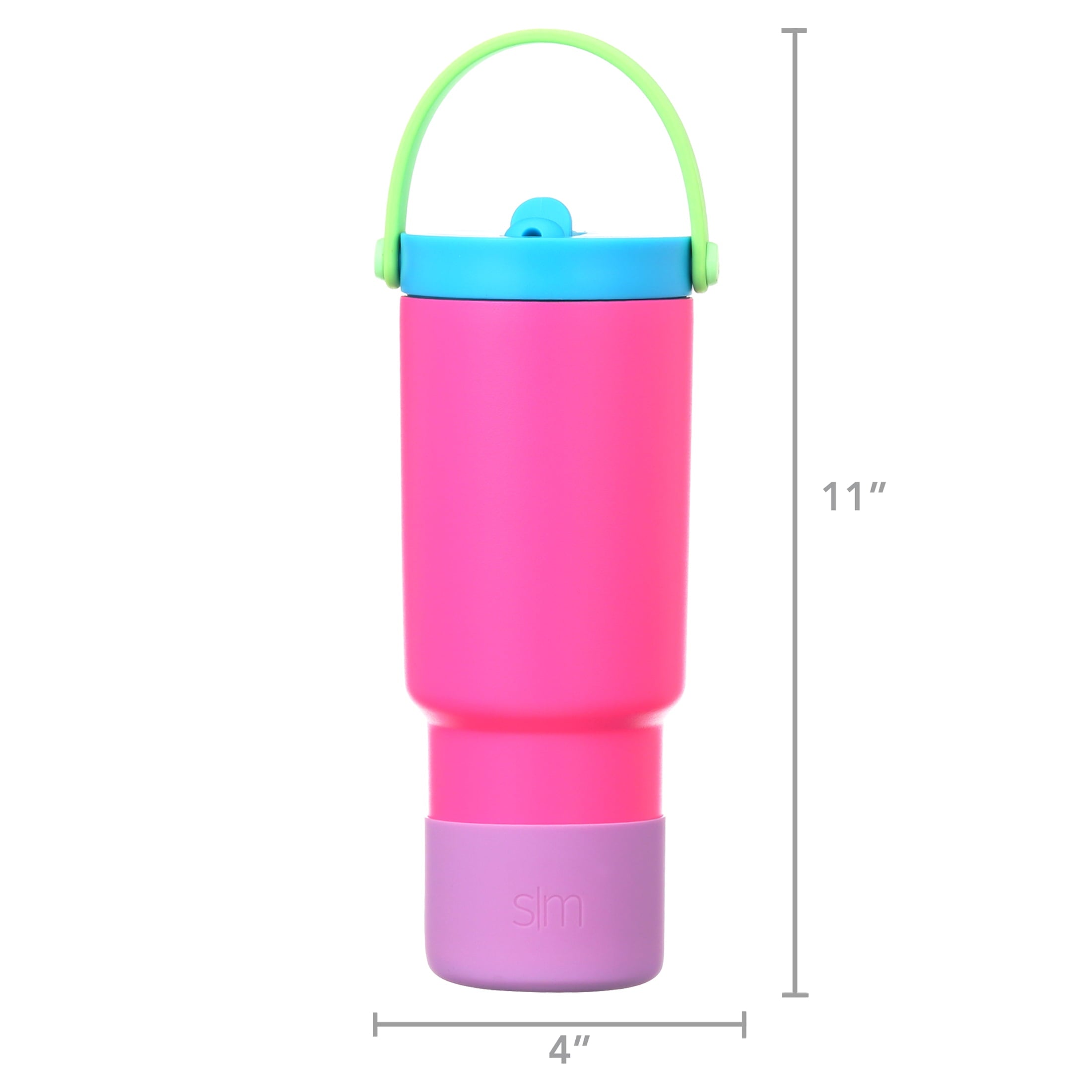 Simple Modern 24 fl oz Insulated Stainless Steel Trek Pivot Tumbler with Straw Lid and Top Handle|Seaside Blue - E9IO