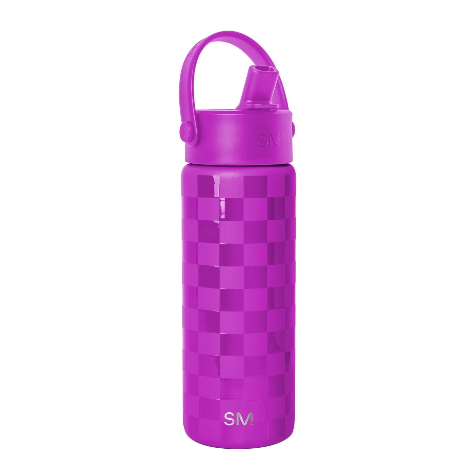 Simple Modern 18 fl oz Insulated Stainless Steel Summit Wide Mouth Water Bottle with Handle and Straw Lid|Black and White Checkmate - GQ5P