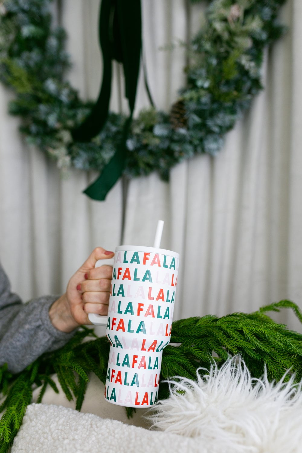 Simple Modern 30 fl oz Insulated Stainless Steel Trek Tumbler with Straw Lid | Seaglass Sage and Cream Checkmate - B21Q