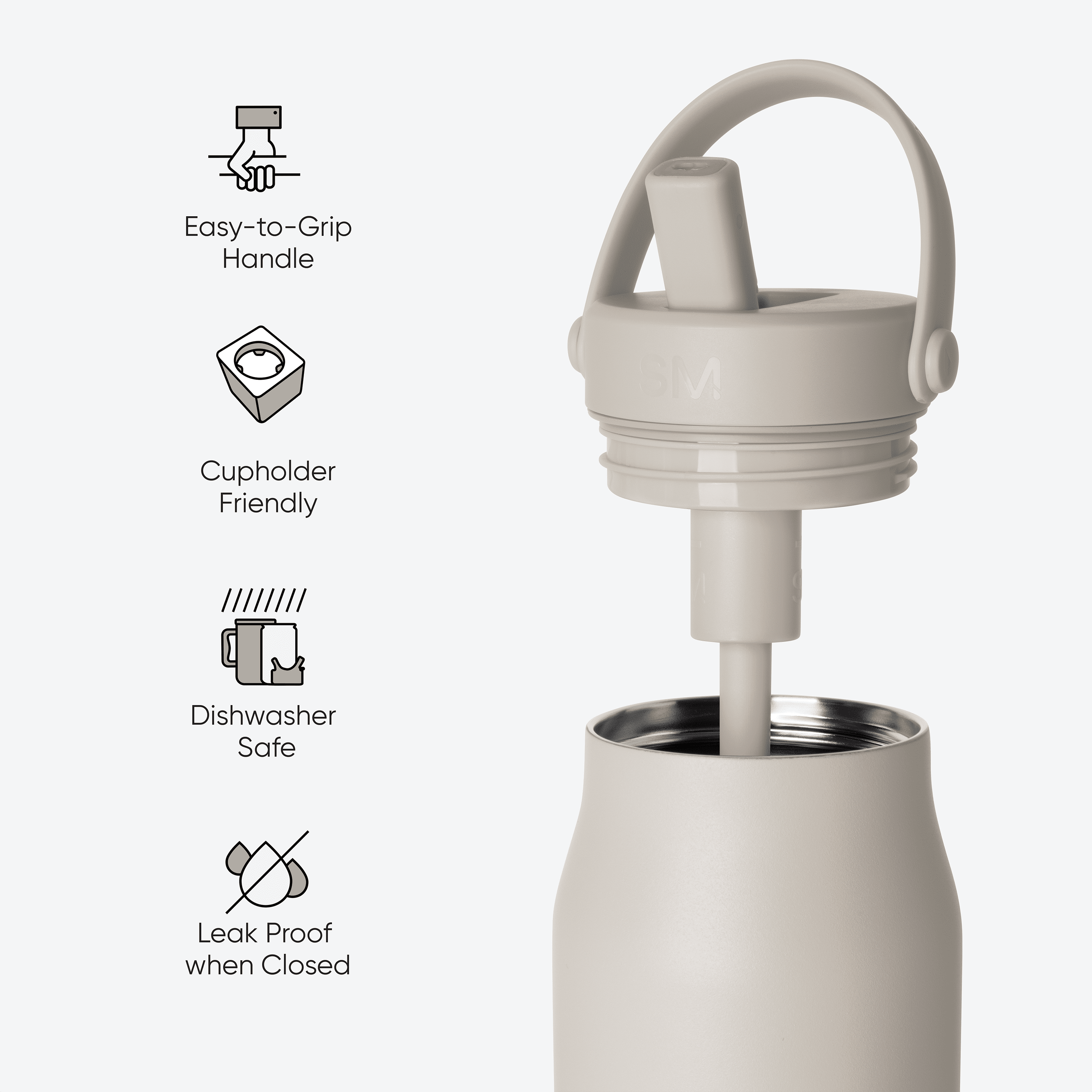 Simple Modern 34 fl oz Insulated Stainless Steel Mesa Wide Mouth Water Bottle with Handle and Push Button Straw Lid | Mystifying Blue Checkmate - QK5M