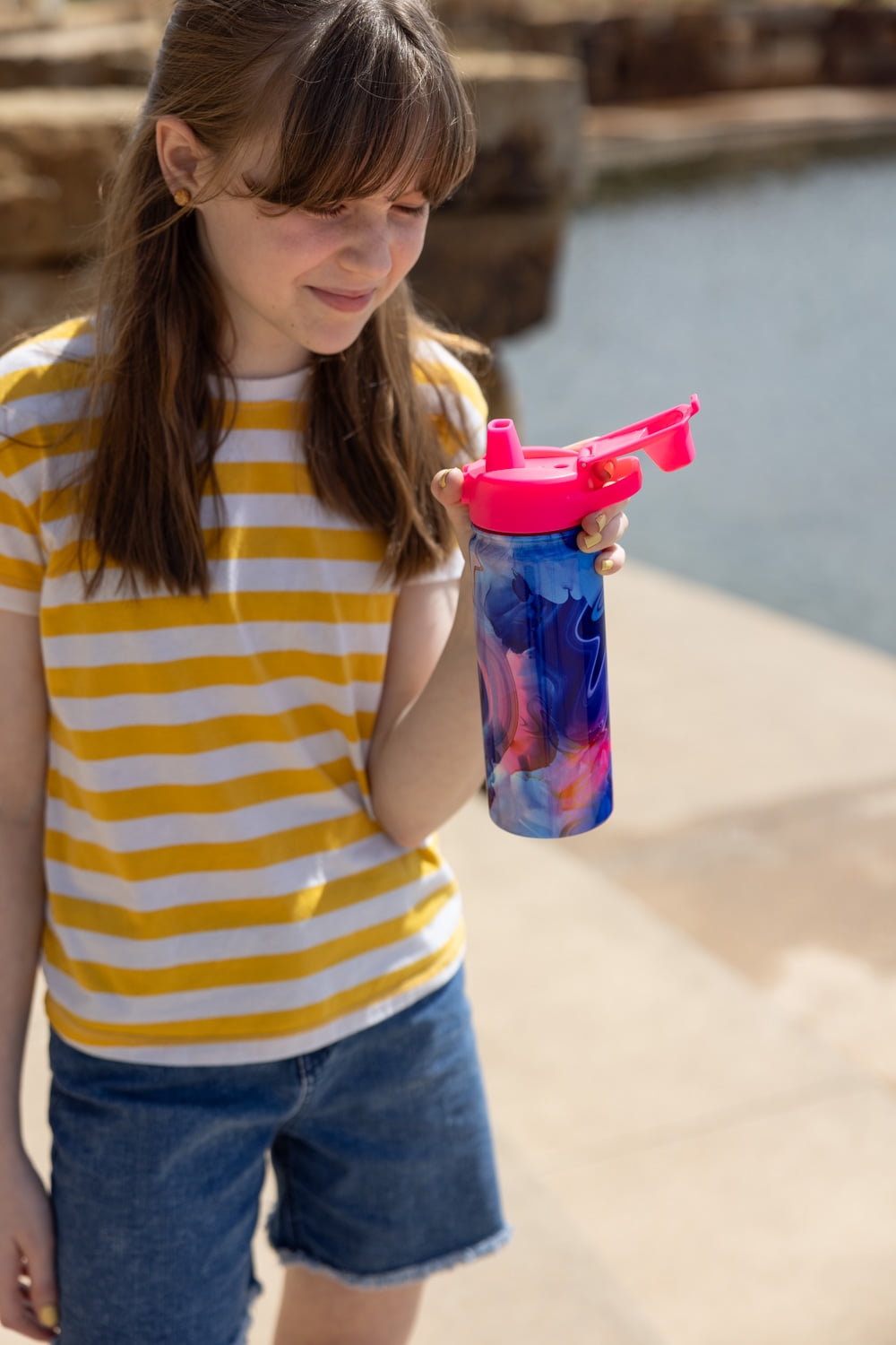 Simple Modern 18 fl oz Insulated Stainless Steel Summit Water Bottle with Covered Silicone Straw Lid | Dreamcicle - 4UQG