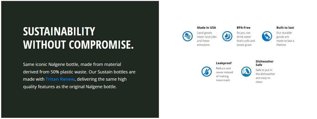 Nalgene Sustain 16 oz. Narrow Mouth Water Bottle - Cornflower Blue - 9JZL
