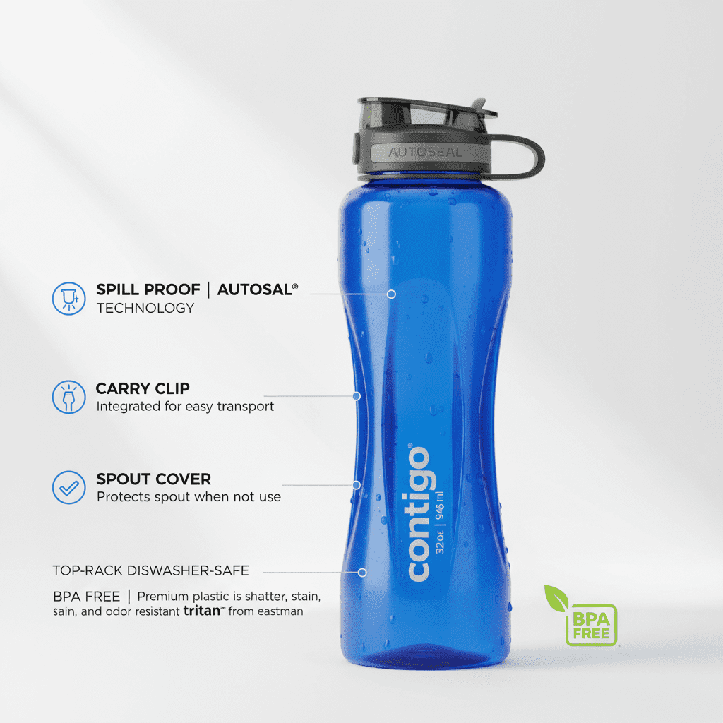 Contigo 32oz AutoSeal Fit Water Bottle 2-Pack Sangria Juniper New Damaged Box - Q1W5