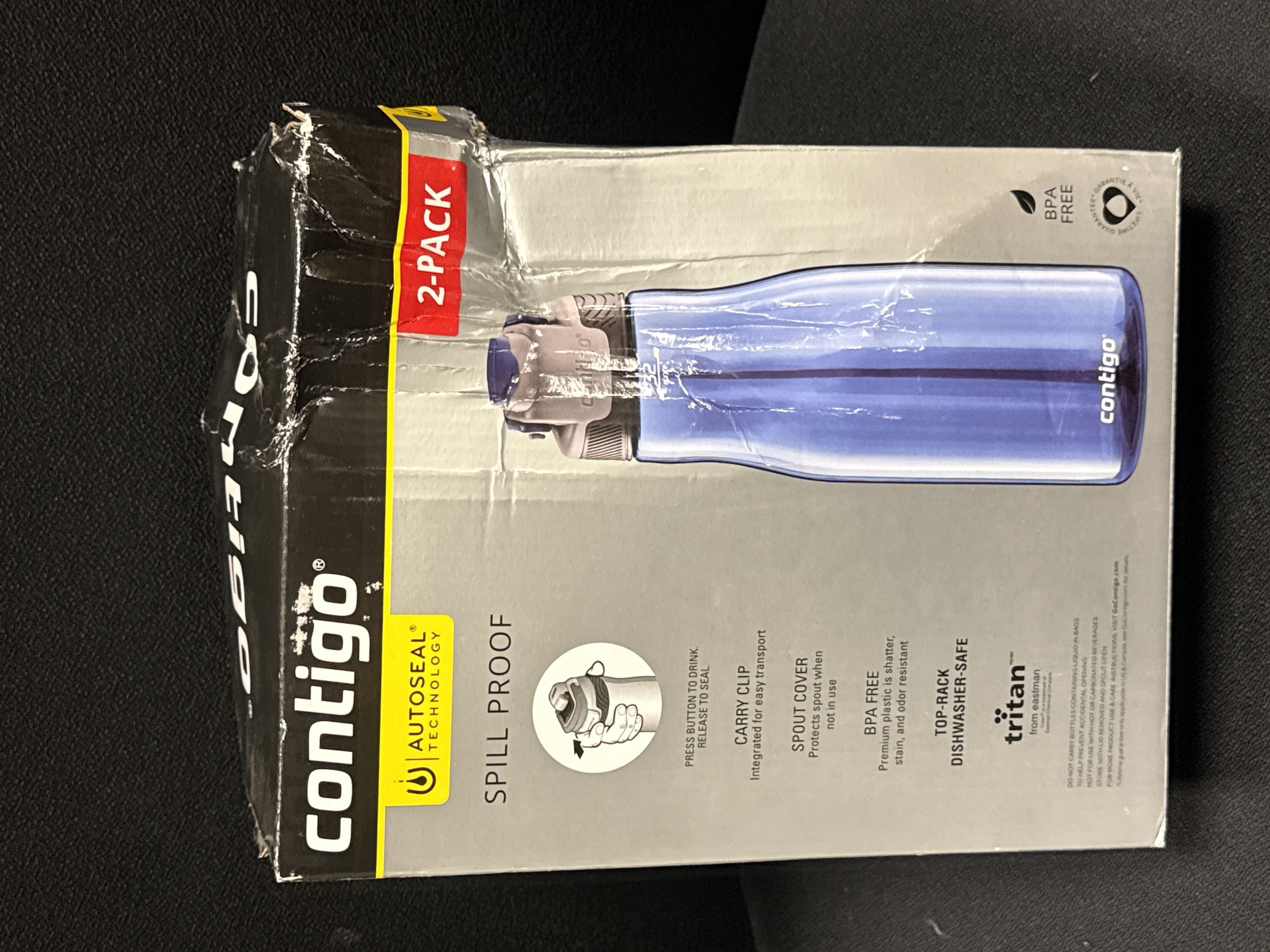 Contigo 32oz AutoSeal Fit Water Bottle 2-Pack Sangria Juniper New Damaged Box - Q1W5