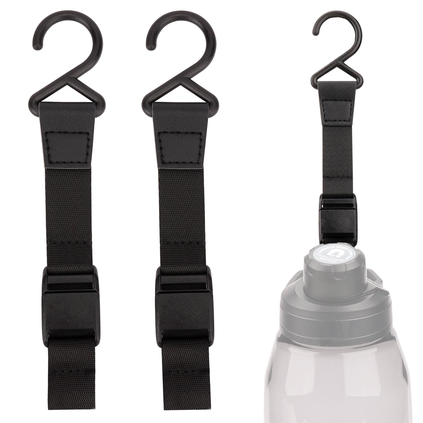 Linkidea 2 Pack Fence Hooks for Sport Water Bottle, Compatible with CamelBak Chute Mag Steel/Tritan 20/24/25/32/40/50oz, S Shaped Hook Hanger Magnetic Buckle for Outdoor Sports Camping - LQED