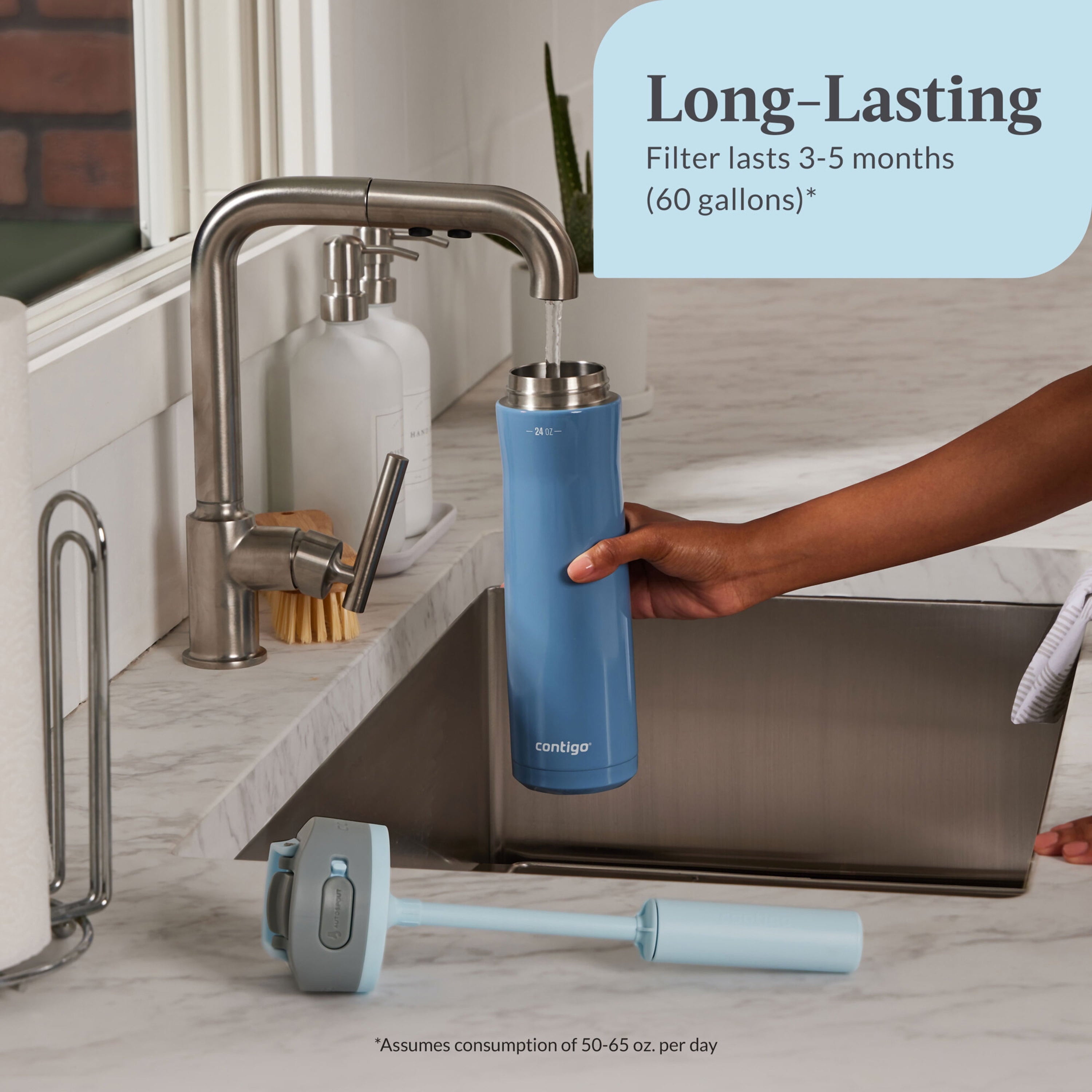 Contigo® Replacement Filter for Wells Filter Water Bottle with AUTOSPOUT® Straw Lid - 1GMX