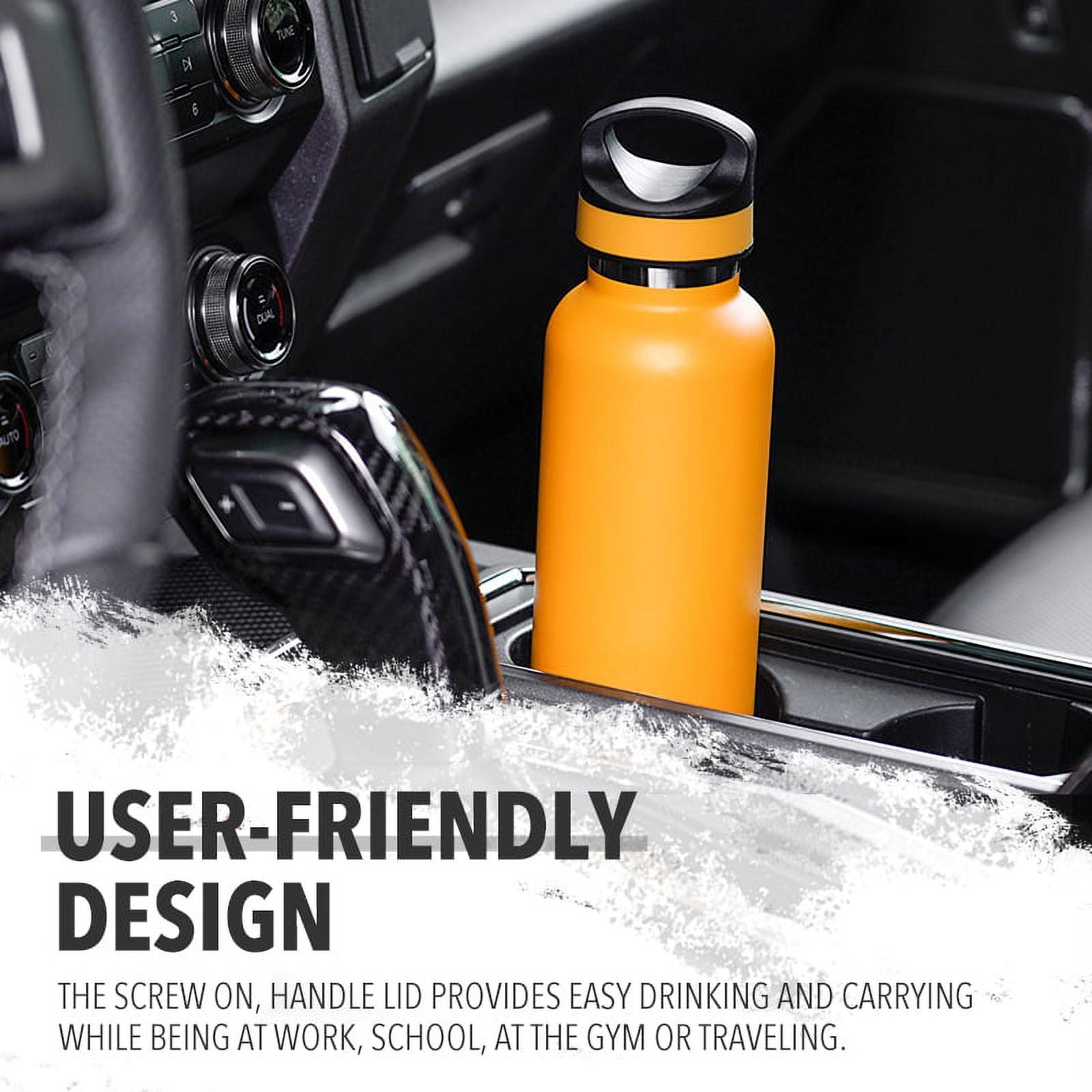 LIFE'S EASY 20 oz. Sports Insulated Water Bottle with Lid. Stainless Steel Vacuum Double Wall Thermo for Modern Hot and Cold Drinks, Simple Metal Hydro Canteen for Travel Men and Women (White) - BSX7