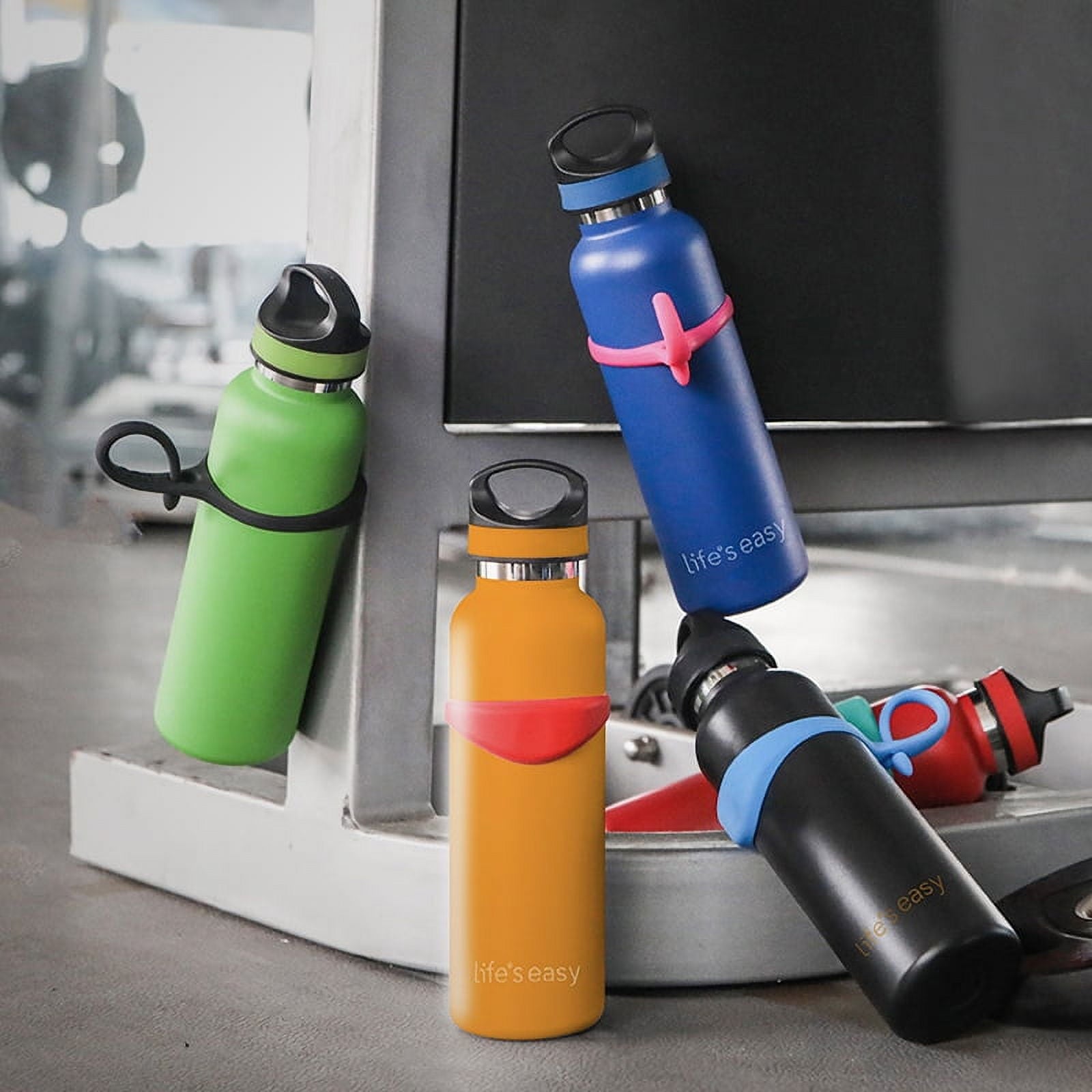 LIFE'S EASY 20 oz. Sports Insulated Water Bottle with Lid. Stainless Steel Vacuum Double Wall Thermo for Modern Hot and Cold Drinks, Simple Metal Hydro Canteen for Travel Men and Women (White) - BSX7