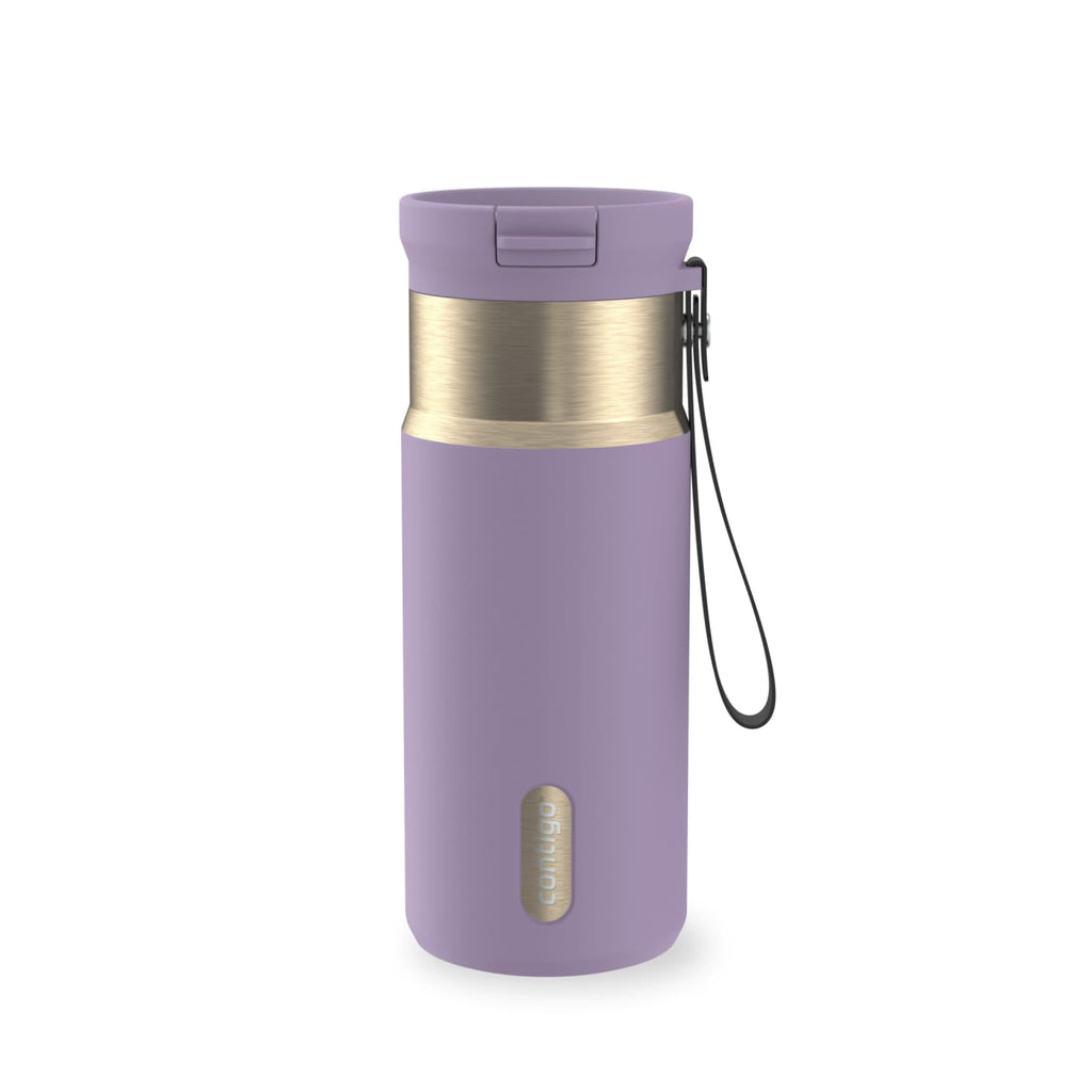 Contigo SnapSeal 16 oz Leakproof Stainless Steel Water Bottle with Carrying Strap - HQNM