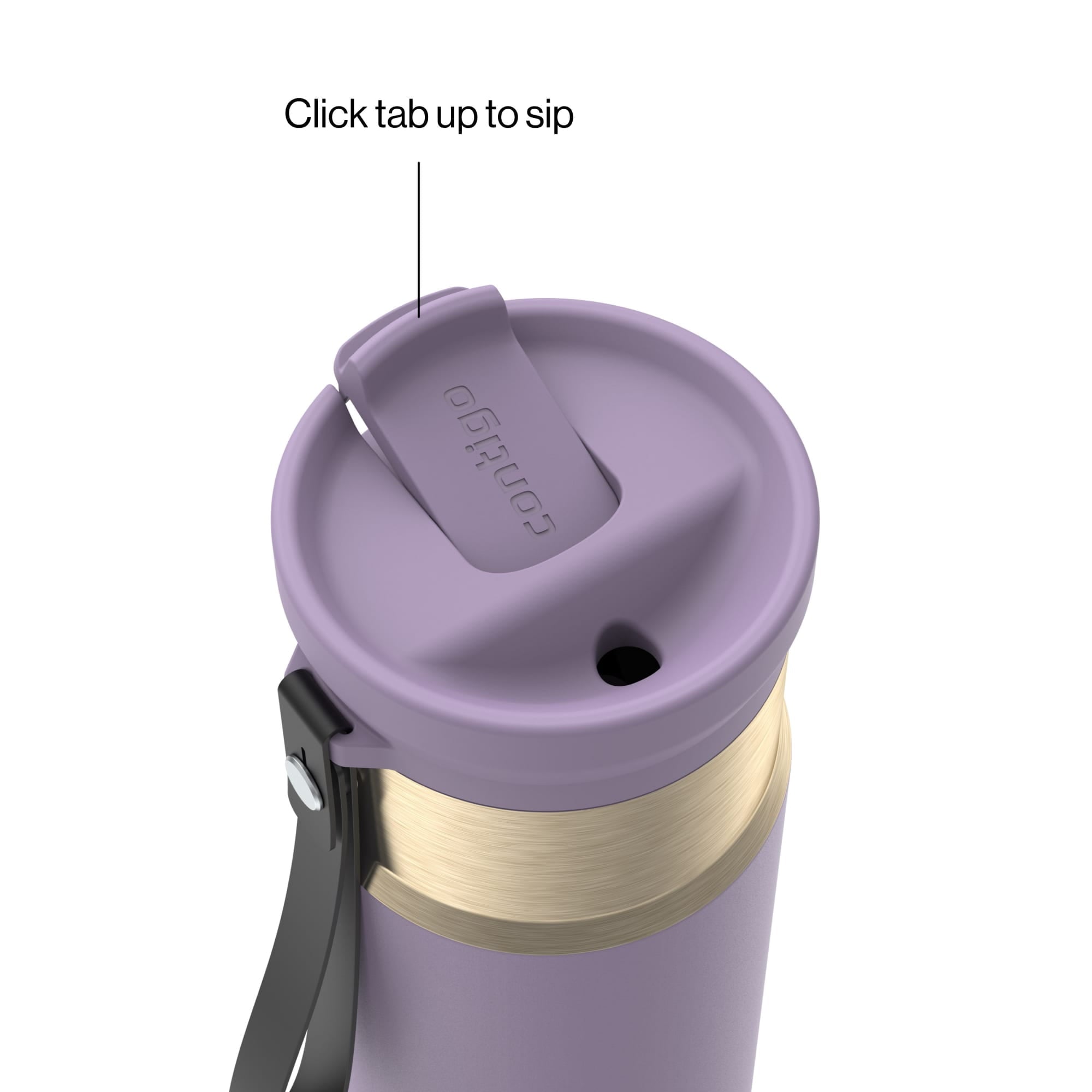 Contigo SnapSeal 16 oz Leakproof Stainless Steel Water Bottle with Carrying Strap - HQNM