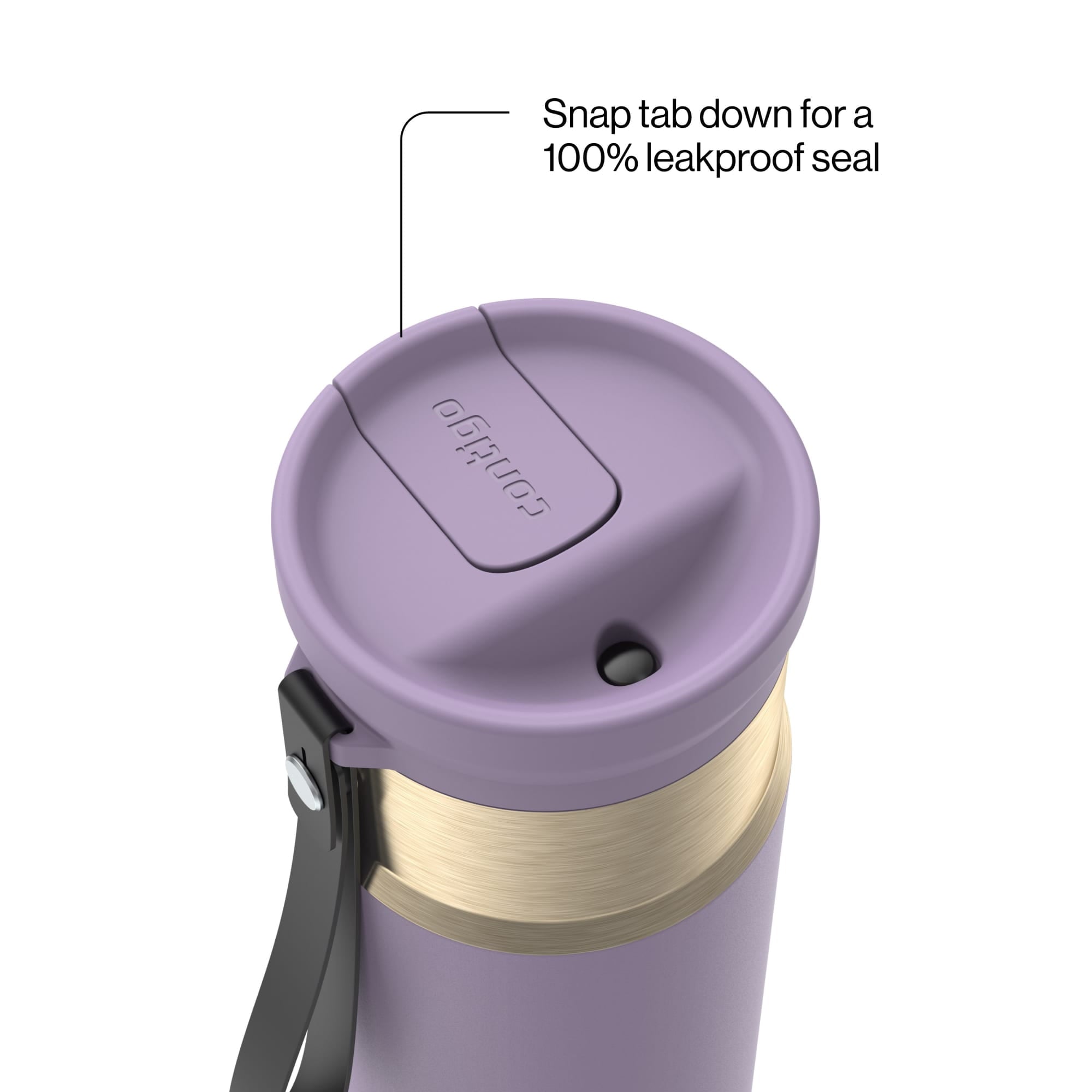Contigo SnapSeal 16 oz Leakproof Stainless Steel Water Bottle with Carrying Strap - HQNM