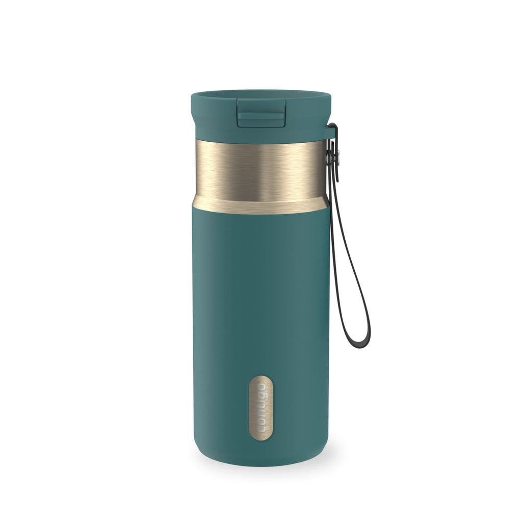 Contigo SnapSeal 16 oz Leakproof Stainless Steel Water Bottle with Carrying Strap - HQNM