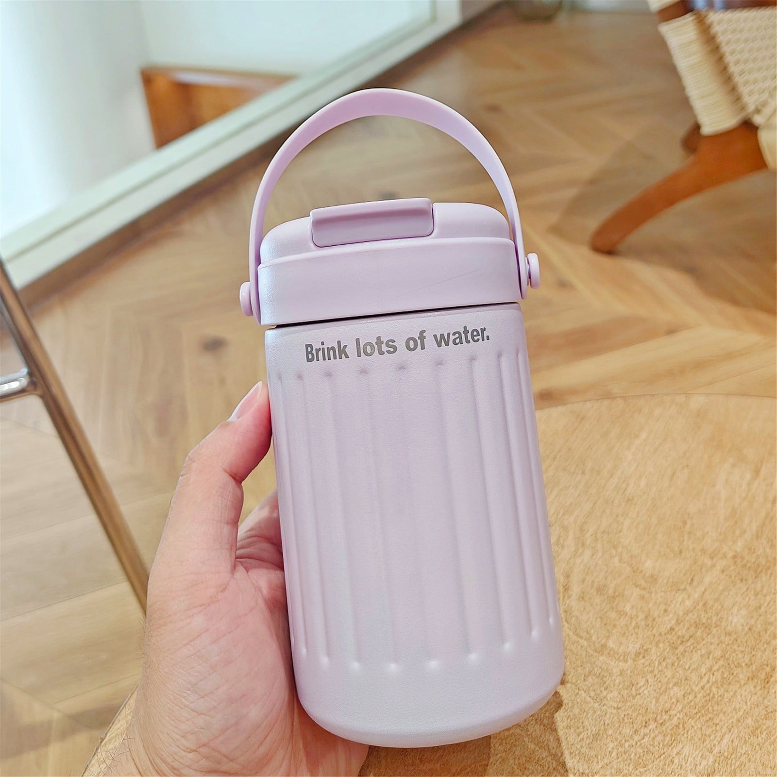 BinKFF Simple Modern Travel Coffee Mug, Insulated Coffee Tumblers with Lid, Double Walled Iced Travel Coffee Mug for Woman and Man Stainless Steel Tumbler with Handle - 6OZ4