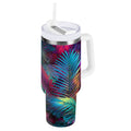 30 oz Insulated Stainless Steel Tumbler Double Wall Stainless Steel Tumbler with 2-Way Drinking Vibrant and Shimmering Jungle - CKKN