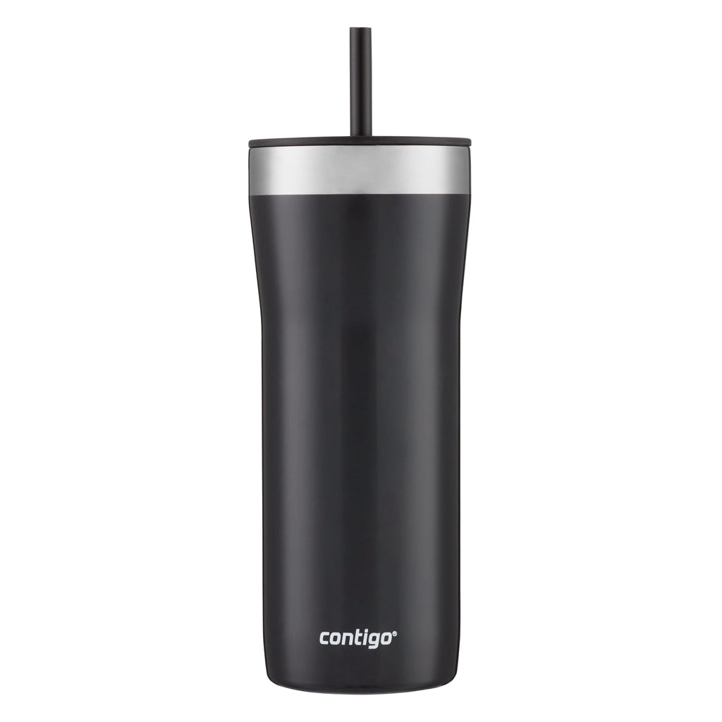 Contigo Streeterville Stainless Steel Tumbler with Plastic Straw and Splash-Proof Lid, Licorice, 32 fl. oz - 55VL