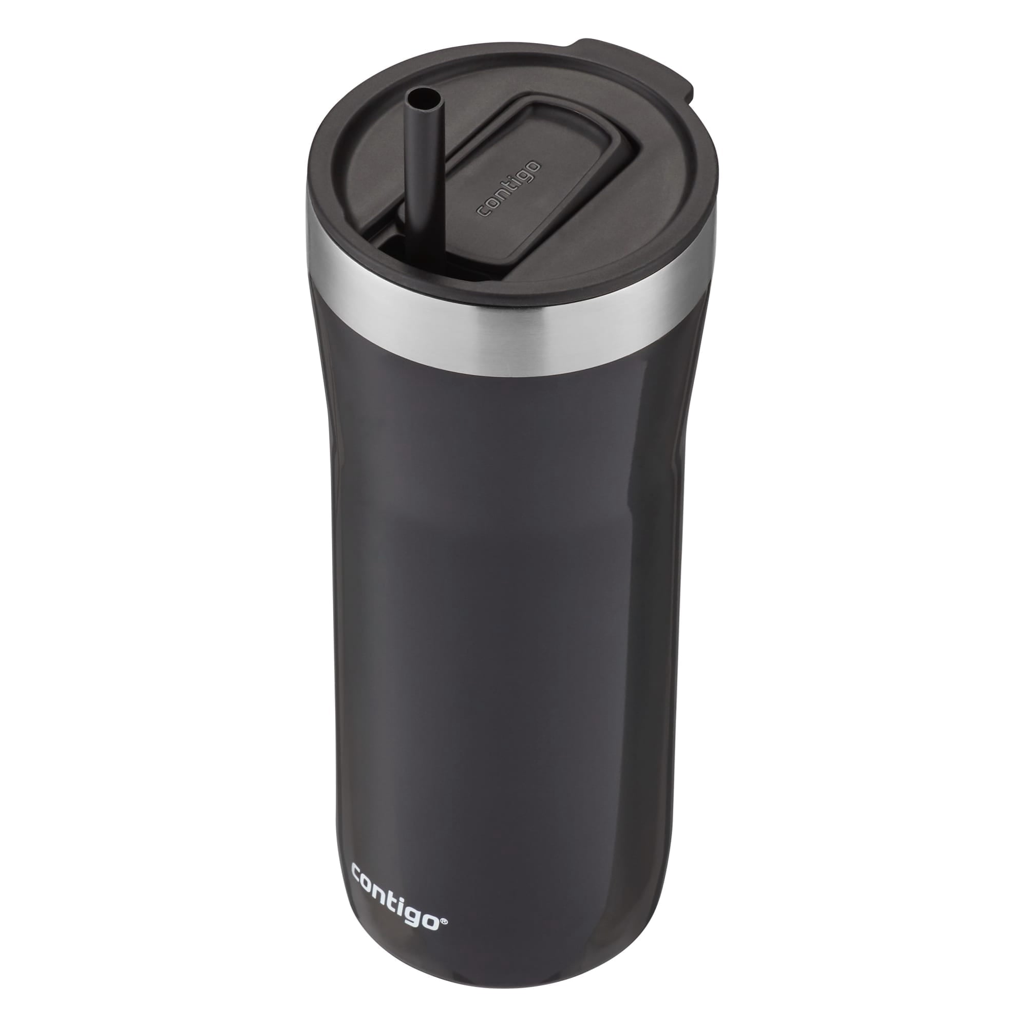 Contigo Streeterville Stainless Steel Tumbler with Plastic Straw and Splash-Proof Lid, Licorice, 32 fl. oz - 55VL
