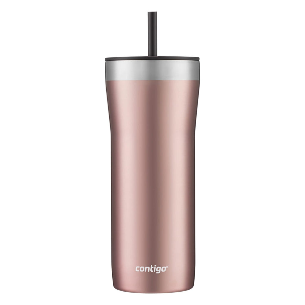 Contigo Streeterville Stainless Steel Tumbler with Plastic Straw and Splash-Proof Lid, Licorice, 32 fl. oz - 55VL