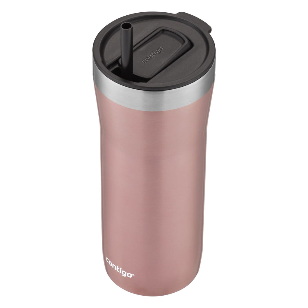 Contigo Streeterville Stainless Steel Tumbler with Plastic Straw and Splash-Proof Lid, Licorice, 32 fl. oz - 55VL