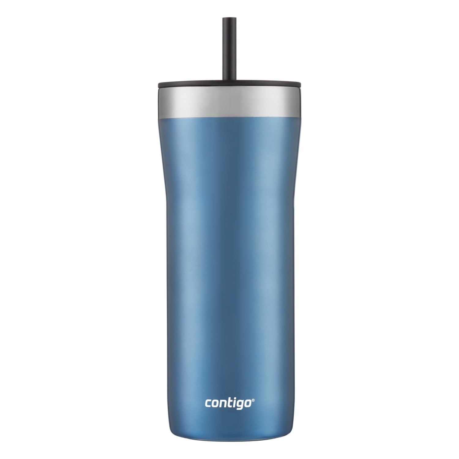 Contigo Streeterville Stainless Steel Tumbler with Plastic Straw and Splash-Proof Lid, Licorice, 32 fl. oz - 55VL