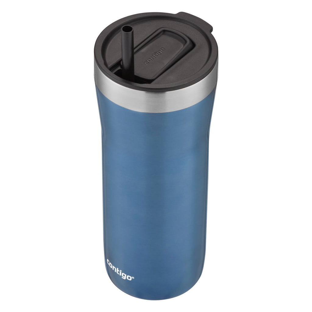 Contigo Streeterville Stainless Steel Tumbler with Plastic Straw and Splash-Proof Lid, Licorice, 32 fl. oz - 55VL
