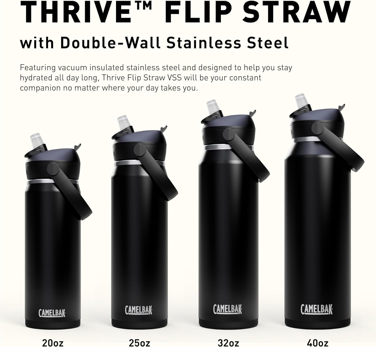 CamelBak Thrive™ Flip Straw Insulated Stainless Steel Water Bottle, 20oz, Moss - BU8T