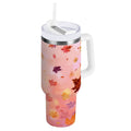 30 oz Insulated Stainless Steel Tumbler Double Wall Stainless Steel Tumbler with 2-Way Drinking Autumn Leaves Falling - 1DYW