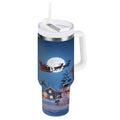 30 oz Insulated Stainless Steel Tumbler Double Wall Stainless Steel Tumbler with 2-Way Drinking Christmas Night Scene - DI8D