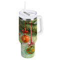 30 oz Insulated Stainless Steel Tumbler Double Wall Stainless Steel Tumbler with 2-Way Drinking Christmas Ornaments Watercolor Painting - D7TJ