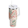 30 oz Insulated Stainless Steel Tumbler Double Wall Stainless Steel Tumbler with 2-Way Drinking Cute Christmas Design - 59Y6