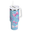 30 oz Insulated Stainless Steel Tumbler Double Wall Stainless Steel Tumbler with 2-Way Drinking Pink and Purple Bows - PDF5