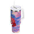 30 oz Insulated Stainless Steel Tumbler Double Wall Stainless Steel Tumbler with 2-Way Drinking Rose with Flag Pattern - NO9C