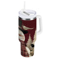30 oz Insulated Stainless Steel Tumbler Double Wall Stainless Steel Tumbler with 2-Way Drinking Snowman and Birds - OCFG