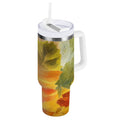 30 oz Insulated Stainless Steel Tumbler Double Wall Stainless Steel Tumbler with 2-Way Drinking Various Shades Autumn Leaves - 5FA4