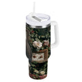 30 oz Insulated Stainless Steel Tumbler Double Wall Stainless Steel Tumbler with 2-Way Drinking Wreath and Bald Eagle - RPQ0
