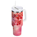 30 oz Insulated Stainless Steel Tumbler Double Wall Stainless Steel Tumbler with 2-Way Drinking Watercolor Red Maple Leaves - IG2U