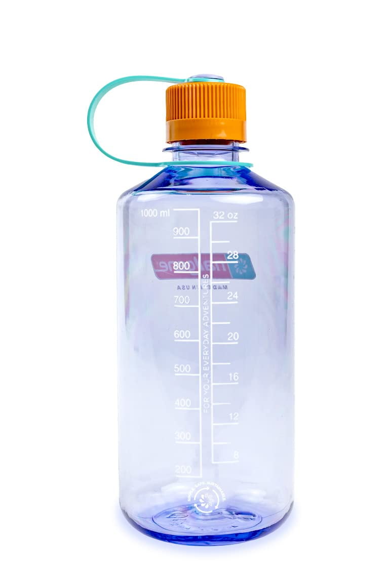 Nalgene Sustain Tritan BPA-Free Water Bottle Made with Material Derived from 50% Plastic Waste, 32 OZ, Narrow Mouth, Amethyst C30 - GOYX