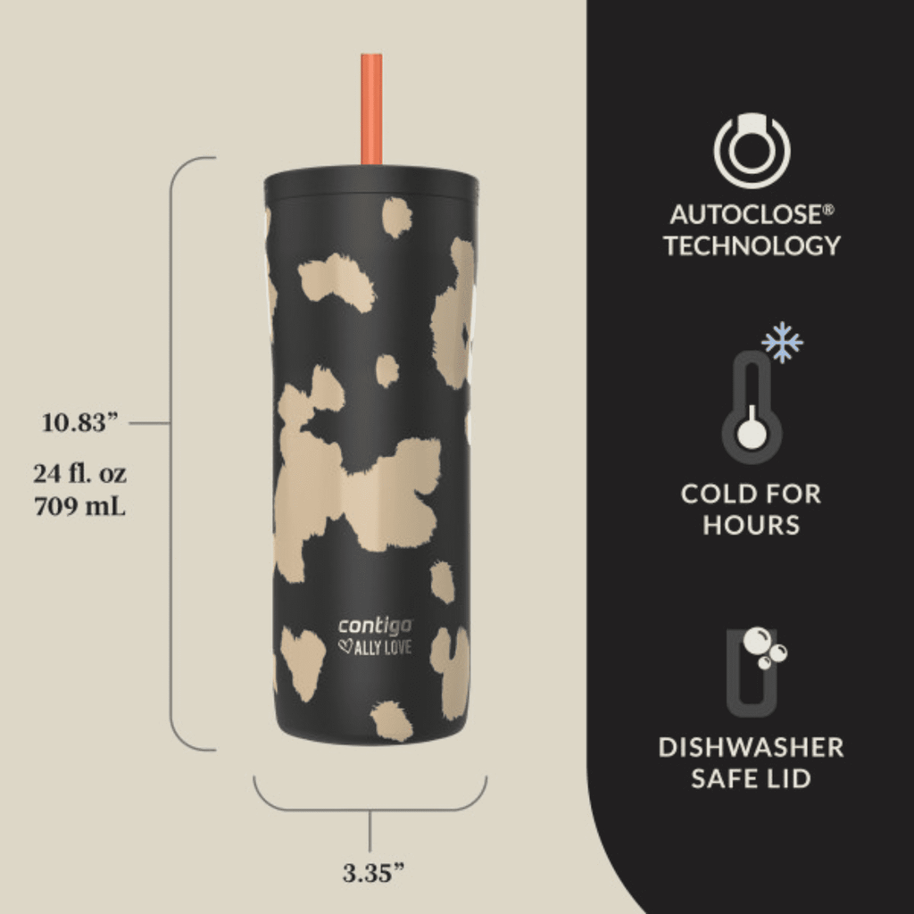 Contigo x Ally Love Streeterville 2.0 Stainless Steel Tumbler with Straw, 24 oz, Stellar Jay - TPEN