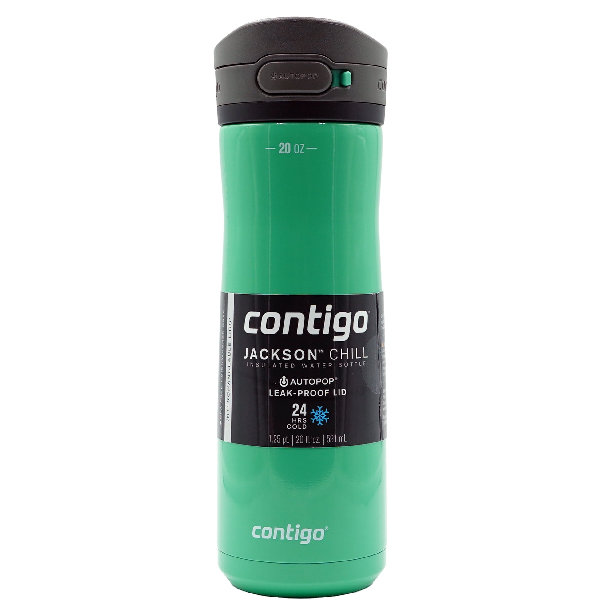 Contigo 20 oz. Jackson Chill 2.0 Water Bottle - Stainless Steel w/Licorice - 6G9T