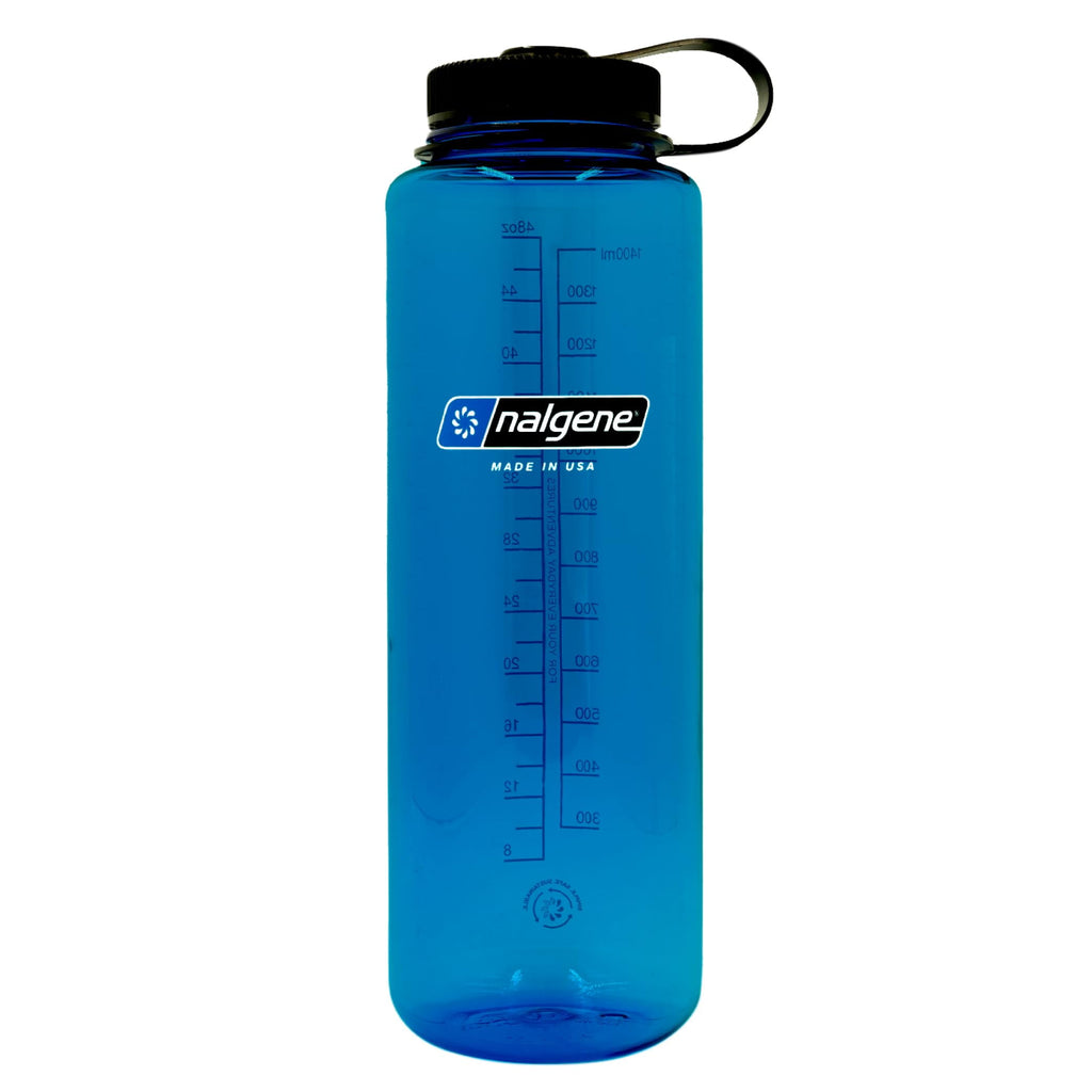 Nalgene Sustain Tritan BPA-Free Water Bottle Made with Material Derived from 50% Plastic Waste (using ISCC certified mass balance), 48 OZ, Wide Mouth, Blue - 8KWM