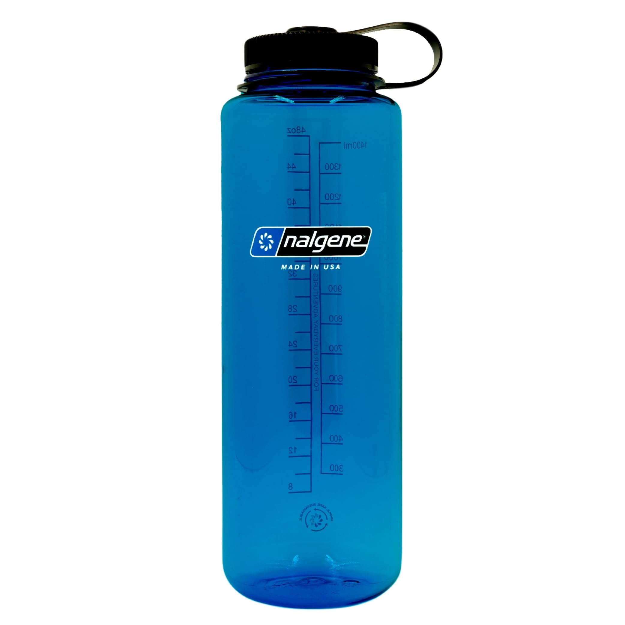 Nalgene Sustain Tritan BPA-Free Water Bottle Made with Material Derived from 50% Plastic Waste (using ISCC certified mass balance), 48 OZ, Wide Mouth, Blue - 8KWM