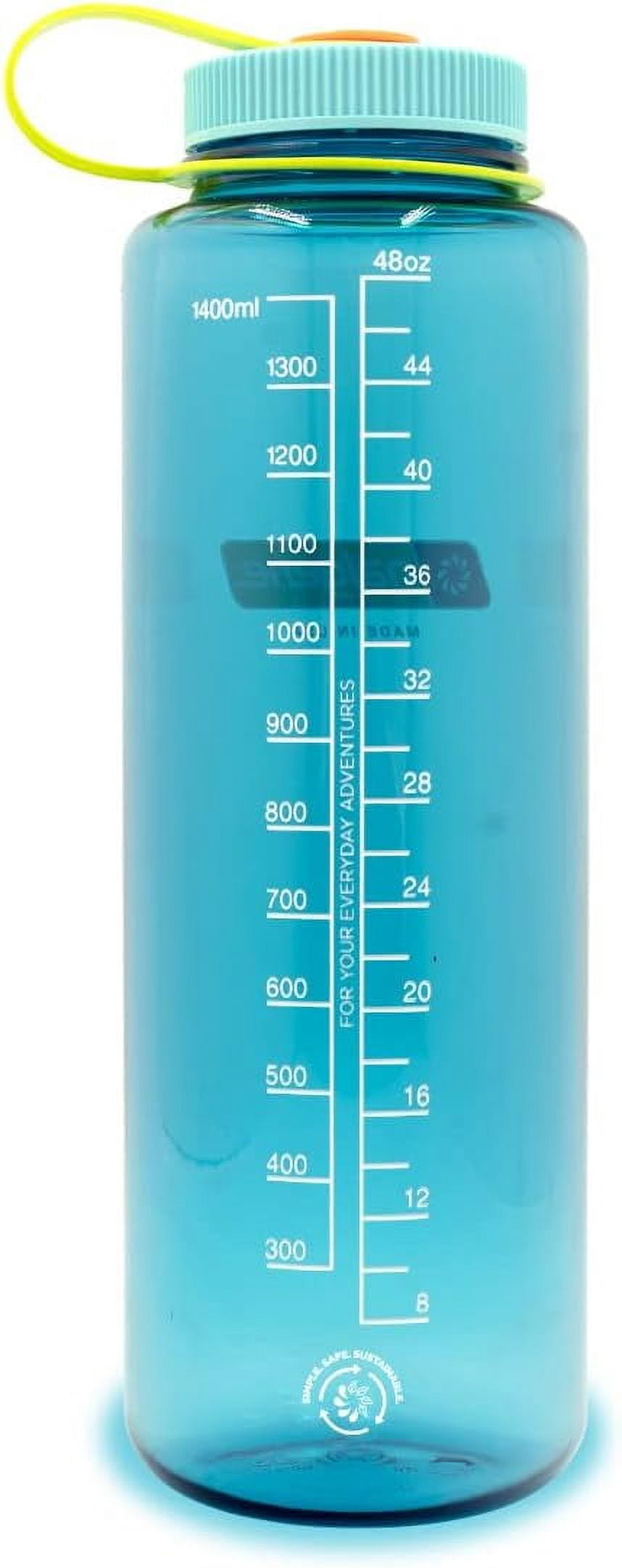 Nalgene Sustain Tritan BPA-Free Water Bottle Made with Material Derived from 50% Plastic Waste (using ISCC certified mass balance), 48 OZ, Wide Mouth, Blue - 8KWM