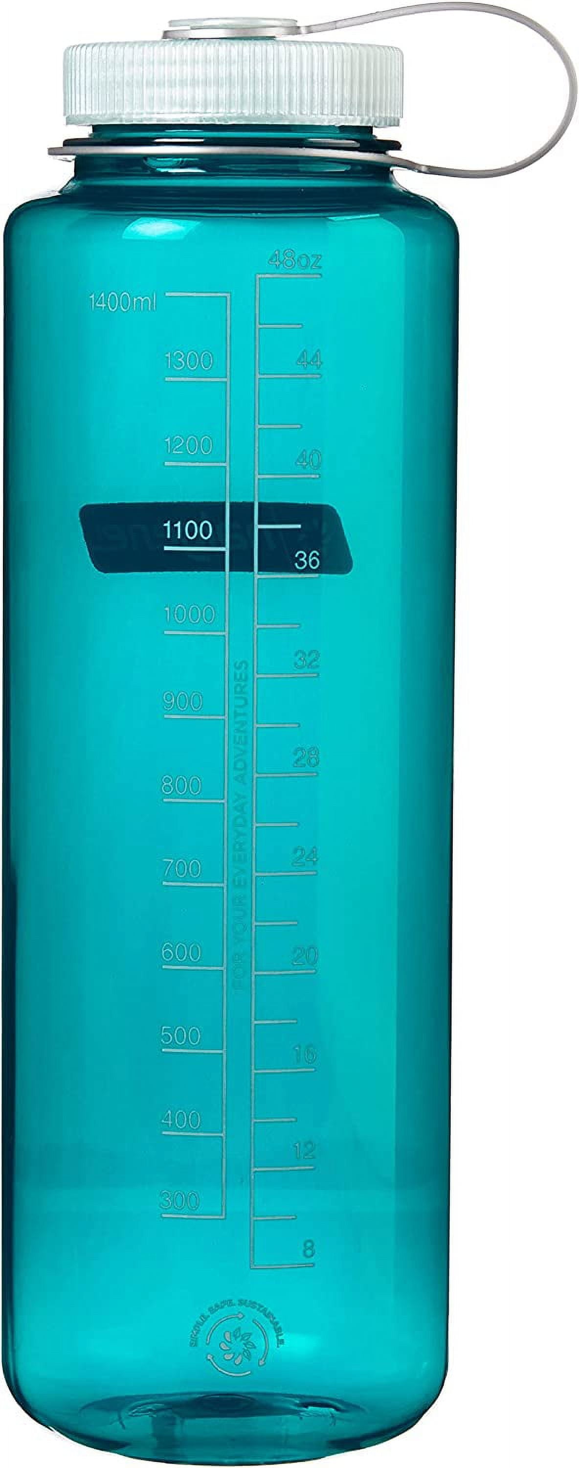 Nalgene Sustain Tritan BPA-Free Water Bottle Made with Material Derived from 50% Plastic Waste (using ISCC certified mass balance), 48 OZ, Wide Mouth, Blue - 8KWM