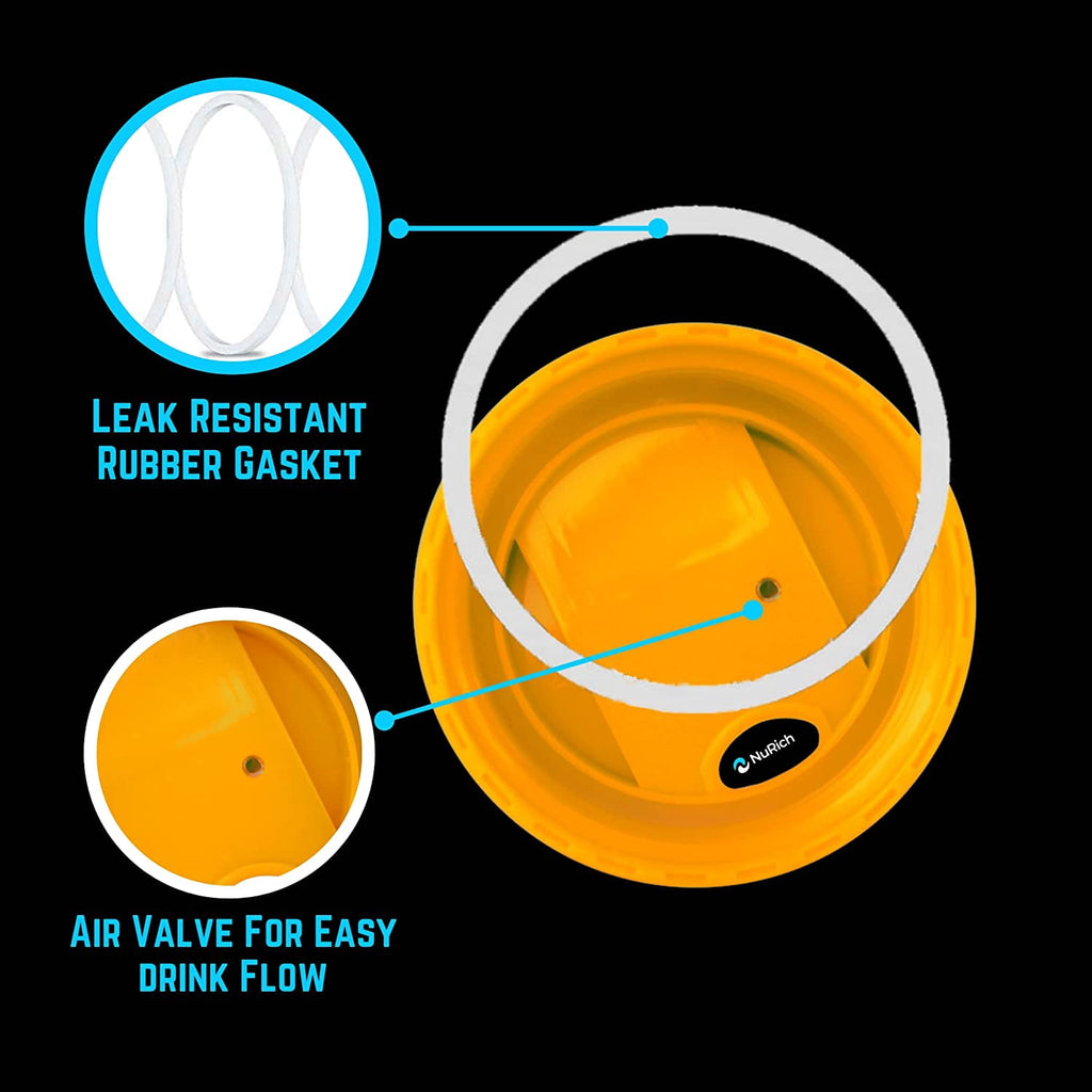 NuRich Hydro Wide Mouth Flip and Sip Replacement Coffee Lid or Cap Accessories Compatible with Hydroflask, Nalgene, and Many More Top Water Bottle Brands Sizes 12 16 18 20 32 40 64 Ounce - TM2U