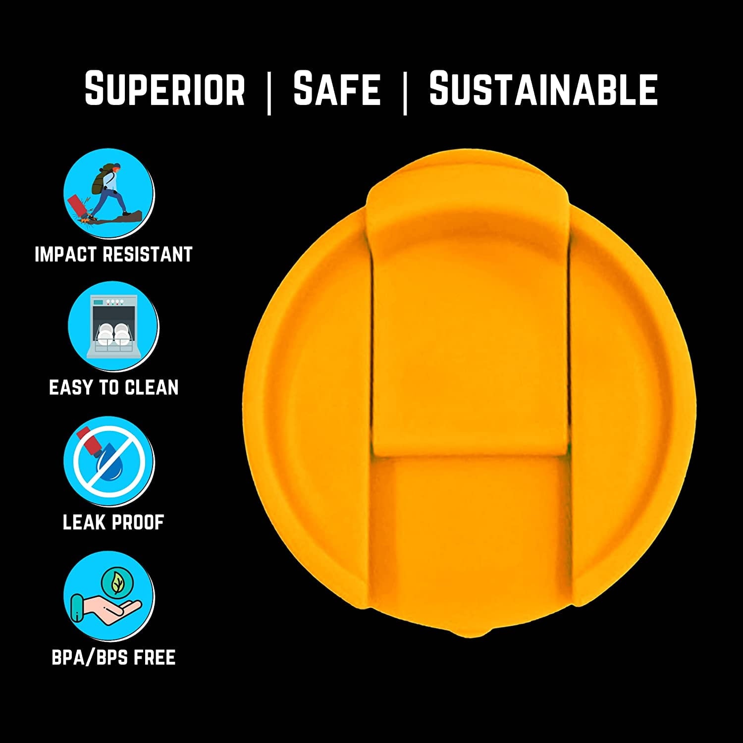 NuRich Hydro Wide Mouth Flip and Sip Replacement Coffee Lid or Cap Accessories Compatible with Hydroflask, Nalgene, and Many More Top Water Bottle Brands Sizes 12 16 18 20 32 40 64 Ounce - TM2U