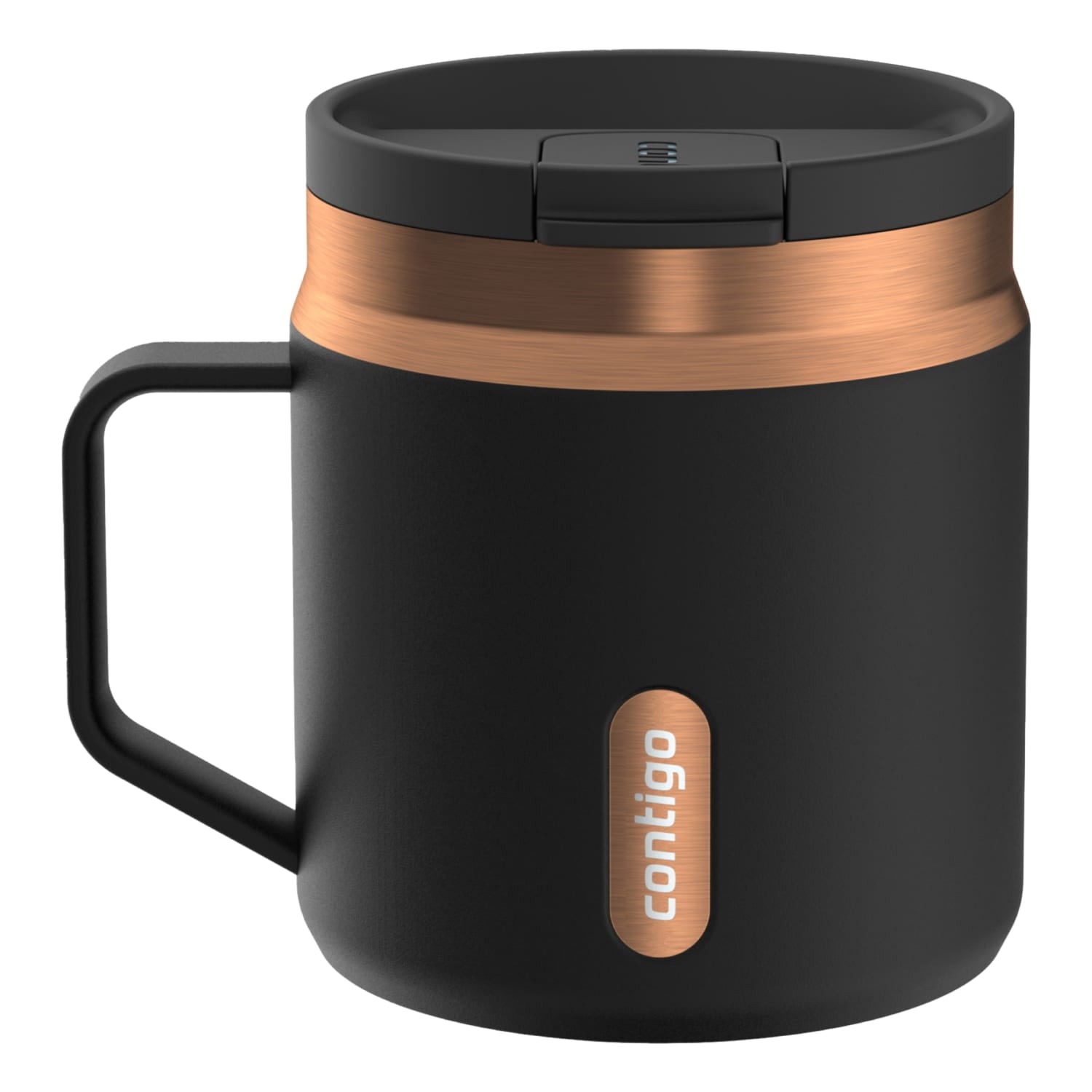 Contigo SnapSeal Leakproof Stainless Steel Reusable Travel Tumbler,Black/Bronze, 14 oz - 0IOR