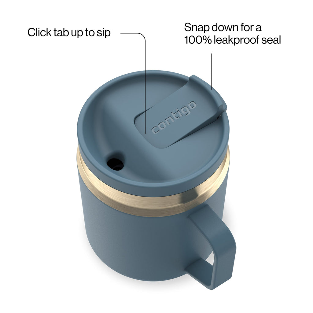 Contigo SnapSeal Leakproof Stainless Steel Reusable Travel Tumbler,Black/Bronze, 14 oz - 0IOR