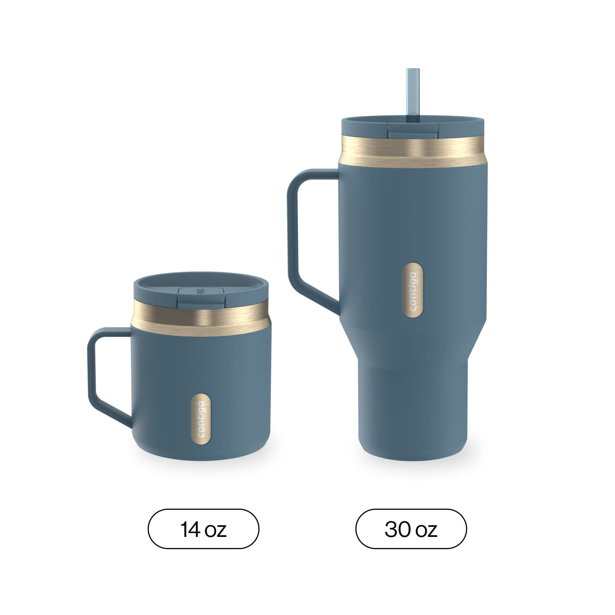 Contigo SnapSeal Leakproof Stainless Steel Reusable Travel Tumbler,Black/Bronze, 14 oz - 0IOR