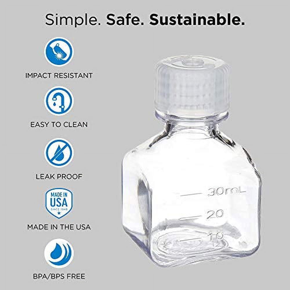 Nalgene Transparent Lexan Polycarbonate Square Storage Bottle - 8 oz. - Clear - CGL0